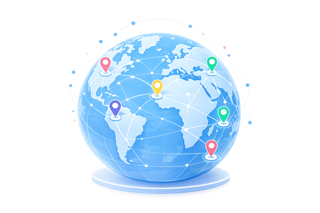 Residential proxy exits across global regions